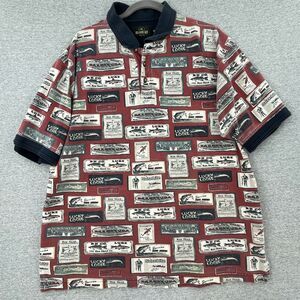 Redhead Shirt Mens Extra Large Red Blue Polo Fishing Over All Short Sleeve